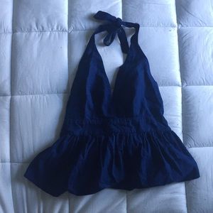 Free People Peplum V Neck Top